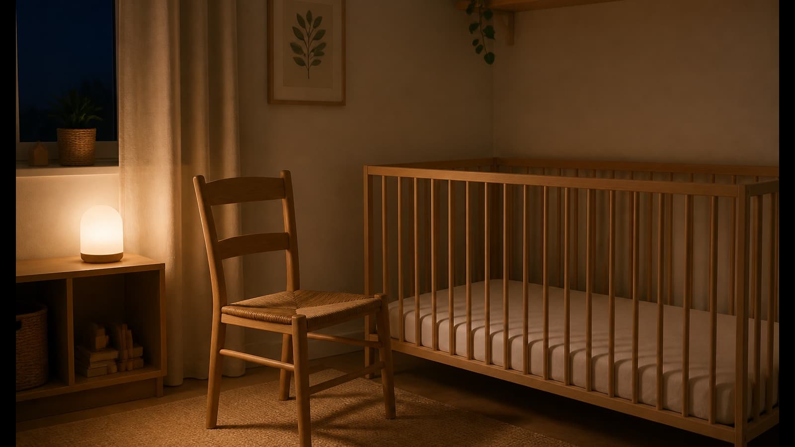 Sedia accanto a un lettino vuoto in una stanza calma e ordinata